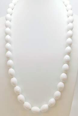 Vintage White Bead Costume Necklaces & Earrings alternative image