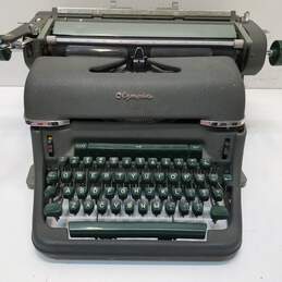 Vintage Olympia SG-1 De Luxe Typewriter Olive Green Wide Carriage Made in Western Germany