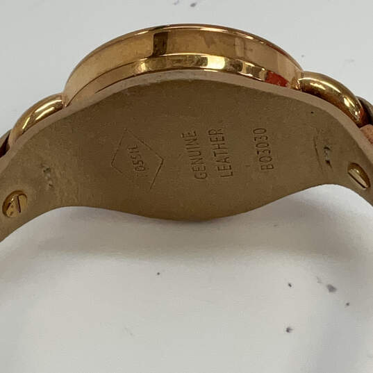 Designer Fossil BQ3030 Brown Leather Strap Round Dial Analog Wristwatch image number 4