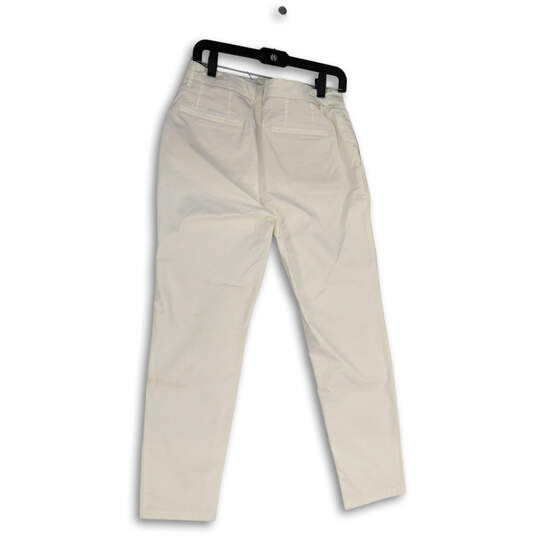 NWT Womens White Flat Front Slash Pocket Straight Leg Dress Pants Size 29 image number 2