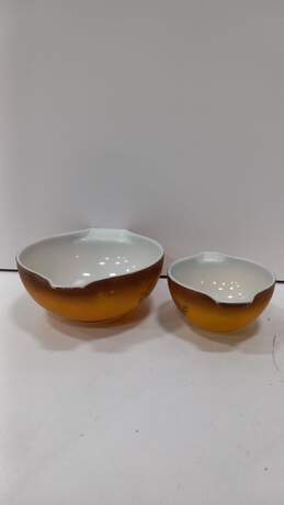 Pair of Vintage Pyrex Old Orchard Brown Fruit Glass Mixing Bowls alternative image