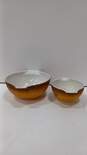 Pair of Vintage Pyrex Old Orchard Brown Fruit Glass Mixing Bowls image number 2