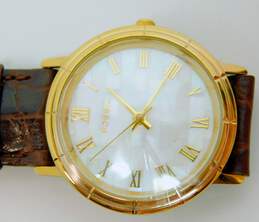 Vintage Fossil ES-8608 Gold Tone Mother of Pearl Dial Leather Strap Women's Dress Watch New With Tags alternative image