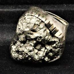 Signed Sterling Silver Pyrite Ring Size 7 - 31.6g alternative image
