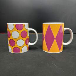 2pc Set of Starbuck Geometric Print Coffee Mugs