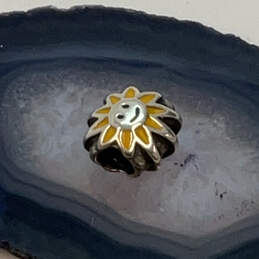 Designer Pandora 925 ALE Sterling Silver Enamel Sunflower Beaded Charm