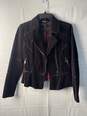 White House Black Market Women's Black Cotton Jean Style Jacket Size 2 image number 2