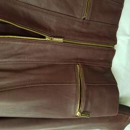 Burgundy Michael Kors Leather Jacket alternative image