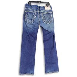 Womens Blue Denim Medium Wash 5 Pocket Design Straight Jeans Size 34 alternative image