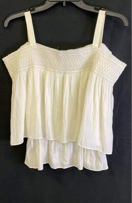 NWT Ramy Brook Womens Ivory Square Neck Sleeveless Blouse Top Size XS