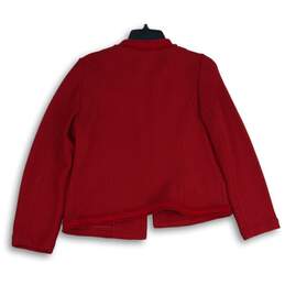 NWT Talbots Womens Red Long Sleeve Collarless Open Front Jacket Size MP alternative image