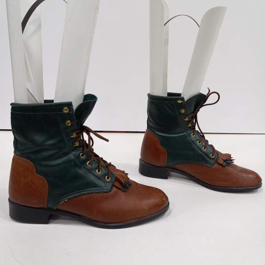 J. Chisholm Women's Brown and Green Boots Size 6.5 image number 2