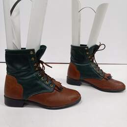 J. Chisholm Women's Brown and Green Boots Size 6.5 alternative image