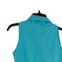 NWT Womens Teal Sleeveless Button Front Double Breasted Sheath Dress Size 6 image number 4