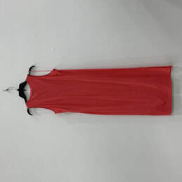 NWT Womens Red Split Neck Sleeveless Side Slit Pullover Maxi Dress Size S