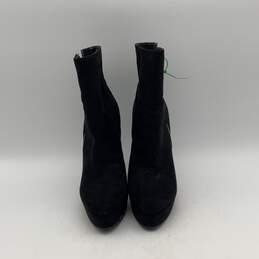 Womens Dejah 3 Black Suede Side Zipper High Stiletto Heel Ankle Booties Size 8.5