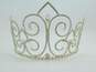 Silver Tone Clear Icy Rhinestone Statement Tiara 96.7g image number 7