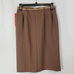Anne Klein Women Brown Stripe Mini Skirt NWT sz 2 alternative image