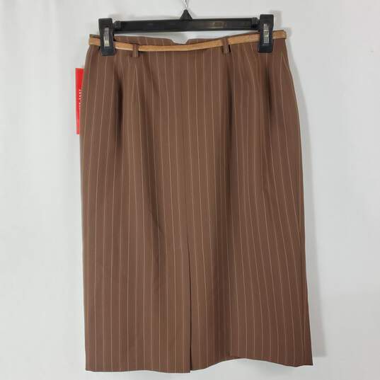 Anne Klein Women Brown Stripe Mini Skirt NWT sz 2 image number 2