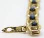10k Yellow Gold Sapphire & Diamond Accent Tennis Bracelet 8.1g image number 7