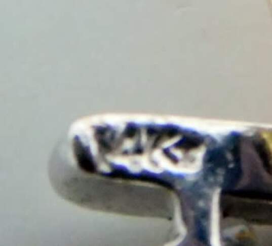 14K Two Tone Gold 0.21 CTTW Diamond Ridged Ribbon Earring Enhancers 4.5g image number 5