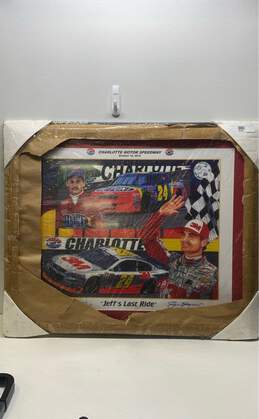 Framed 30" x 37" Lithograph "Jeff Gordon's Last Ride" Signed by Artist Sam Bass