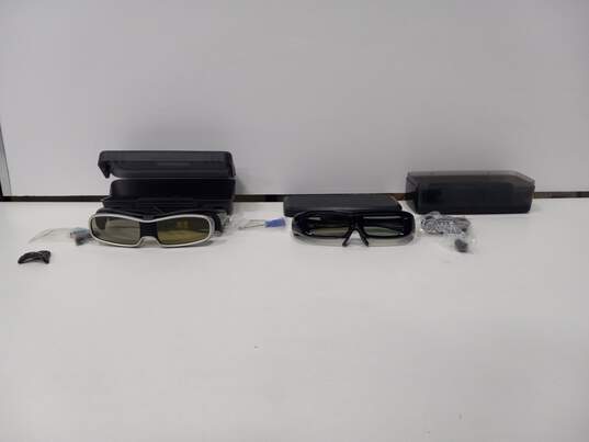 Pair Of Panasonic 3D Glasses TY-EW3D2M & TY-EW3D10 W/ Cases image number 1