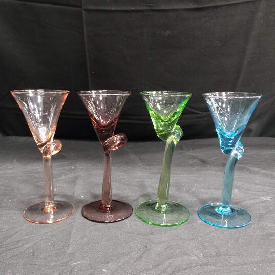 Set of 5 1 Ounce Martini Multicolored Shot Glasses image number 4