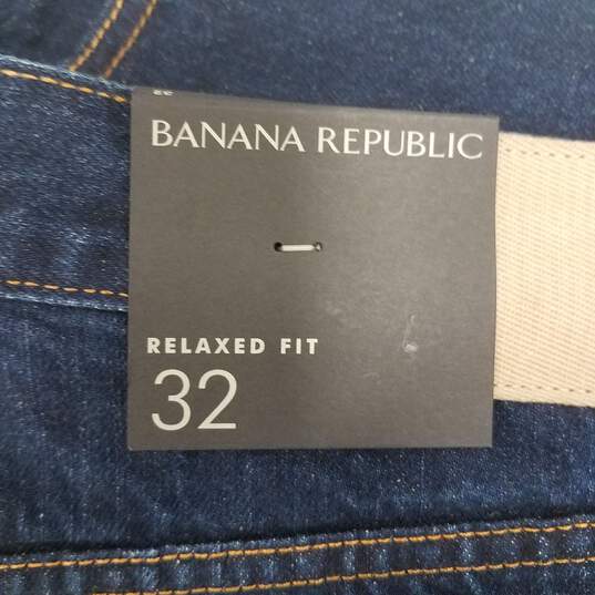 Banana Republic Relaxed Fit WM's Button Up Dark Blues Jeans 32 X 32 image number 3