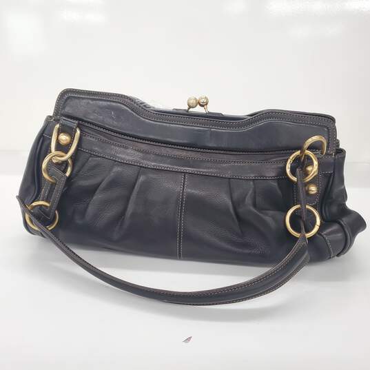 Maxx New York Black Leather Satchel Shoulder Bag image number 3