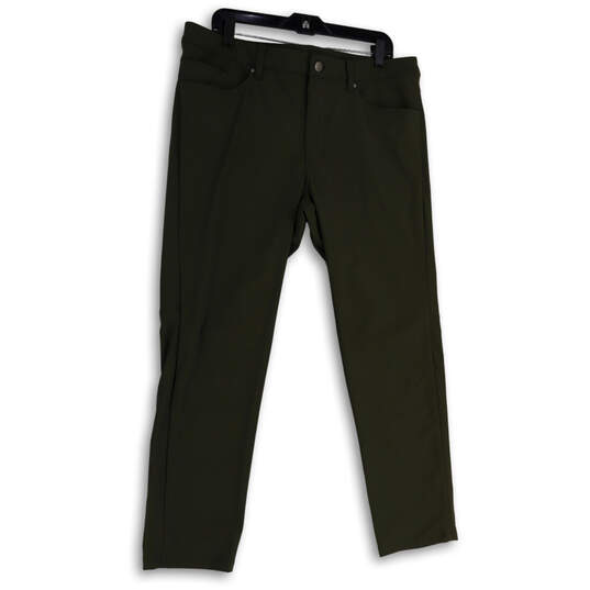 Mens Green ABC Slim Fit Flat Front Pockets Skinny Leg Ankle Pants Size 36 image number 1