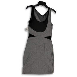 NWT Womens Gray Black Round Neck Sleeveless Knee Length Sheath Dress Size M alternative image