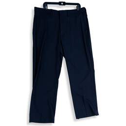 NWT Haggar Clothing Mens Navy Flat Front Slash Pocket Dress Pants Size 38X29