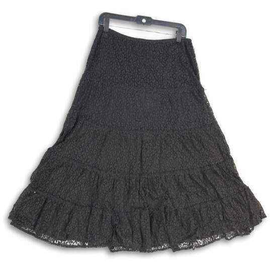 Womens Multicolor Pleated Ruffle Midi A-Line Skirt Size Medium image number 1