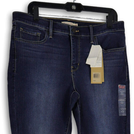 NWT Womens Denim Medium Wash 5 Pocket Design Skinny Jeans Size 14M (32x30) image number 3