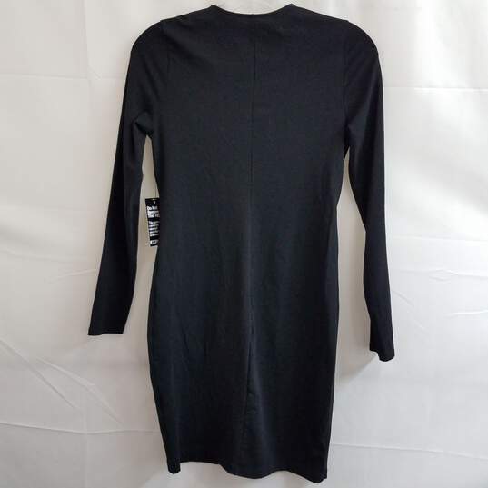 EXPRESS Crisscross Plunge Neckline Dress Black Size S image number 2