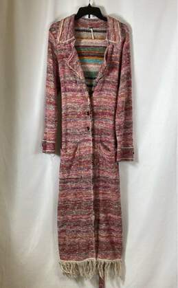 Free People Womens Multicolor Long Sleeve Knitted Cardigan Sweater Size Large