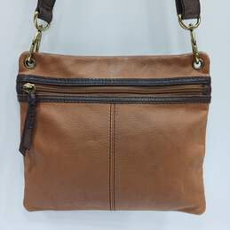 Fossil Brown Tooled Leather Floral Boho Crossbody Shoulder Bag Purse alternative image