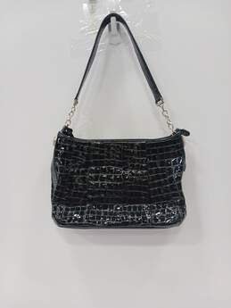 Brighton Black Patent Leather Croc Pattern Shoulder Bag alternative image