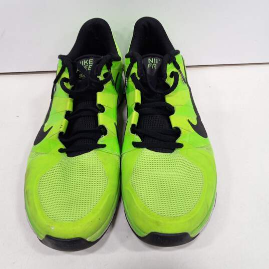Mens Green Mesh Lace Up Low Top Activewear Free 5.0 Running Shoes Size 14 image number 1