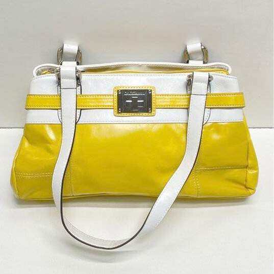 Croft & Barrow Yellow Leather Satchel Bag image number 1