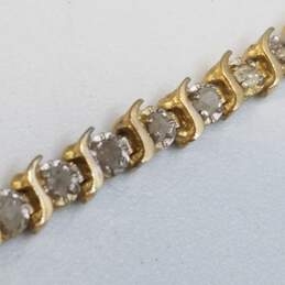 10K Gold Diamond Tennis Bracelet 5.6g alternative image