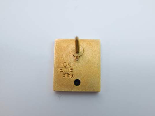 10K Yellow Gold Emerald Company Logo Pin 2.1g image number 4