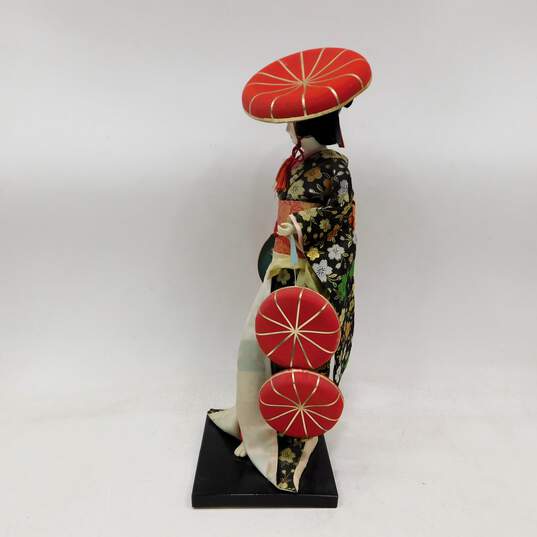 VNTG Japanese Bijin Geisha Courtesan Silk Folk Doll Showa Period image number 3