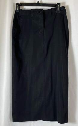Hugo Boss Womens Black Cotton Pockets Flat Front Long Maxi Skirt Size 4