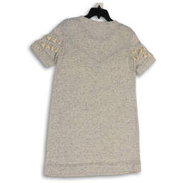 Womens Gray Round Neck Short Sleeve Knee Length Shirt Dress Size Medium alternative image