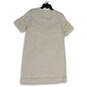 Womens Gray Round Neck Short Sleeve Knee Length Shirt Dress Size Medium image number 2