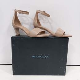 Bernardo Cameron Beige Ankle Strap Low Heels Women's Size 7.5M
