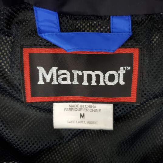 Marmot MN's Blue & Black Nylon Winter Sports Hooded Windbreaker Size M image number 3