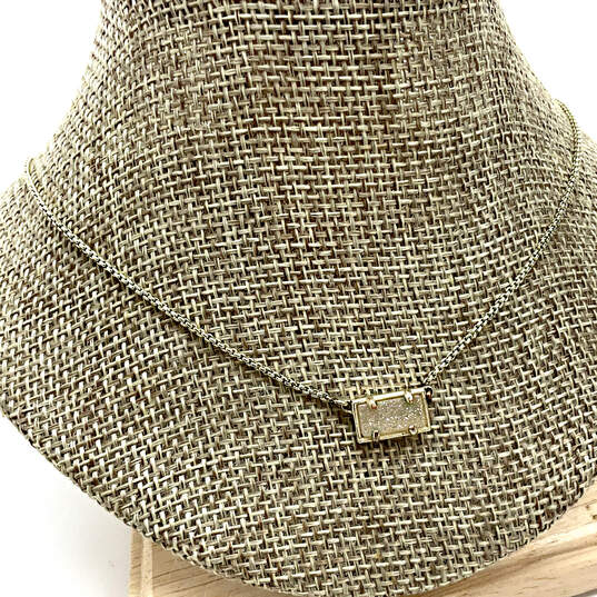 Designer Kendra Scott Gold-Tone Rose Pink Pendant Necklace W/ Dustbag image number 1